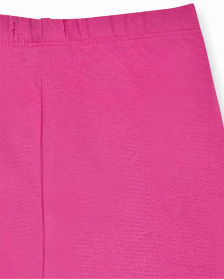 Legging cycliste en maille fuchsia pour fille Basics Fille Legging cycliste en maille fuchsia pour fille Basics Fille
