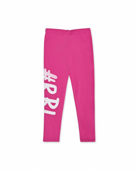 Legging long en maille fuchsia pour fille Rebel Girl Legging long en maille fuchsia pour fille Rebel Girl