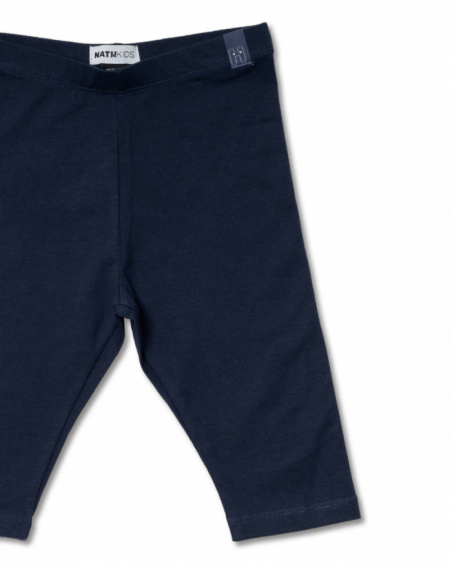 Legging cycliste jersey bleu marine pour fille Basics Girl Legging cycliste jersey bleu marine pour fille Basics Girl