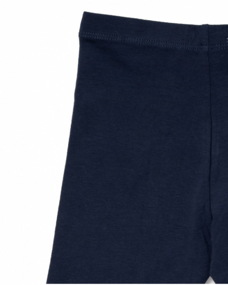 Legging cycliste jersey bleu marine pour fille Basics Girl Legging cycliste jersey bleu marine pour fille Basics Girl