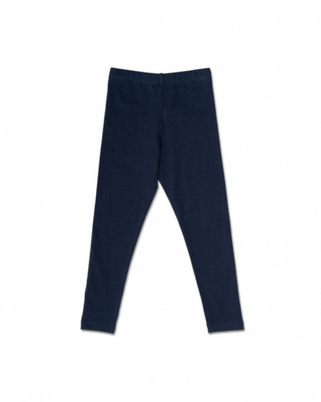 Legging long en maille bleu marine pour fille Basics Girl Legging long en maille bleu marine pour fille Basics Girl