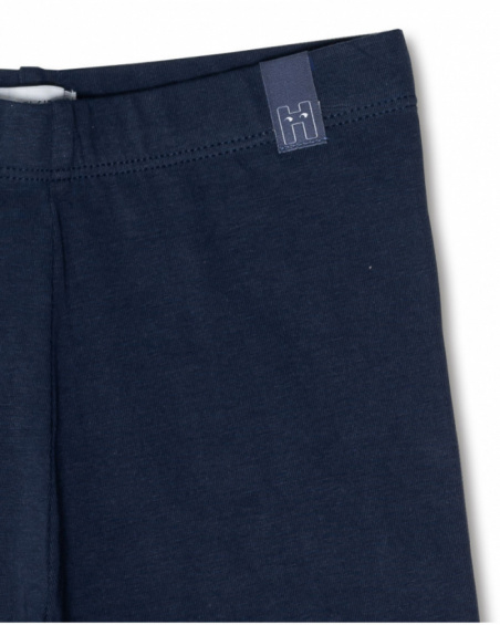 Legging long en maille bleu marine pour fille Basics Girl Legging long en maille bleu marine pour fille Basics Girl