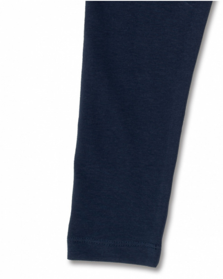 Legging long en maille bleu marine pour fille Basics Girl Legging long en maille bleu marine pour fille Basics Girl