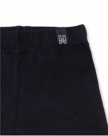 Legging cycliste en maille noir pour fille Basics Girl Legging cycliste en maille noir pour fille Basics Girl
