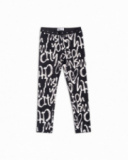 Legging long noir en maille avec imprimé pour fille One day in Legging long noir en maille avec imprimé pour fille One day in