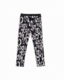 Legging long noir en maille avec imprimé pour fille One day in Legging long noir en maille avec imprimé pour fille One day in
