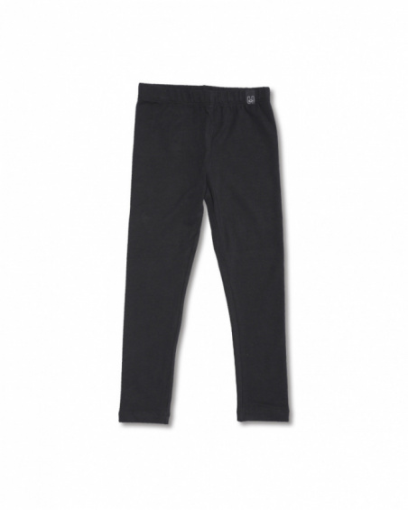 Legging long en maille noir pour fille Basics Girl Legging long en maille noir pour fille Basics Girl