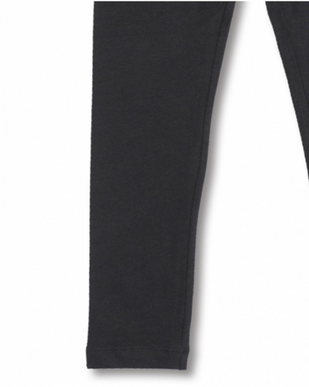 Legging long en maille noir pour fille Basics Girl Legging long en maille noir pour fille Basics Girl