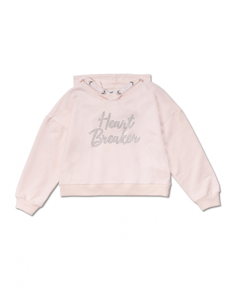 Sweat rose en maille pour fille Bad influencer
