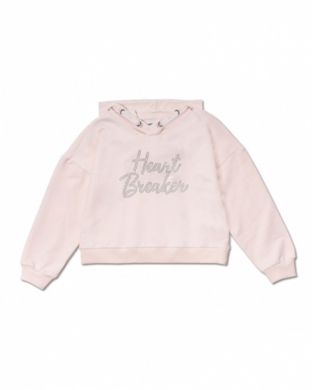 Sweat rose en maille pour fille Bad influencer Sweat rose en maille pour fille Bad influencer