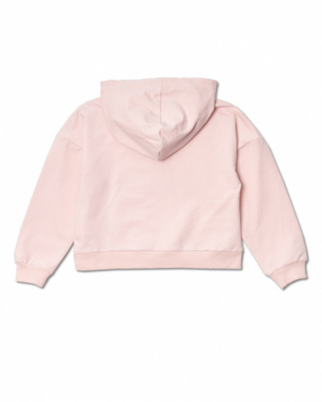 Sweat rose en maille pour fille Bad influencer Sweat rose en maille pour fille Bad influencer