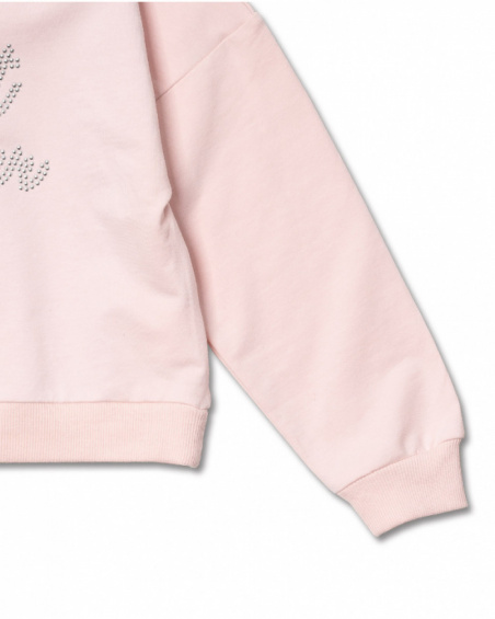 Sweat rose en maille pour fille Bad influencer Sweat rose en maille pour fille Bad influencer