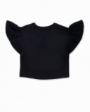 T-shirt noir en maille pour fille Rebel Girl T-shirt noir en maille pour fille Rebel Girl