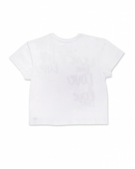 T-shirt blanc en maille pour fille Rebel Girl T-shirt blanc en maille pour fille Rebel Girl