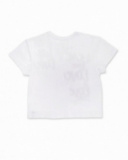 T-shirt blanc en maille pour fille Rebel Girl T-shirt blanc en maille pour fille Rebel Girl