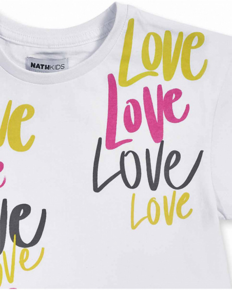 T-shirt blanc en maille pour fille Rebel Girl T-shirt blanc en maille pour fille Rebel Girl