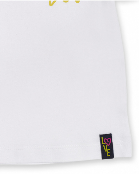 T-shirt blanc en maille pour fille Rebel Girl T-shirt blanc en maille pour fille Rebel Girl