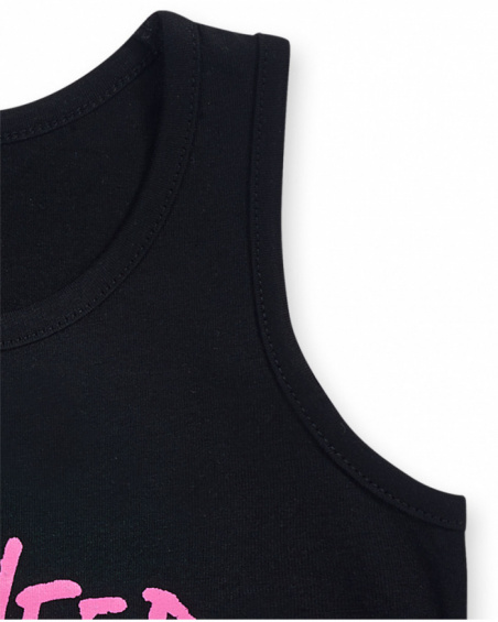 Débardeur jersey noir pour fille Rebel Girl Débardeur jersey noir pour fille Rebel Girl