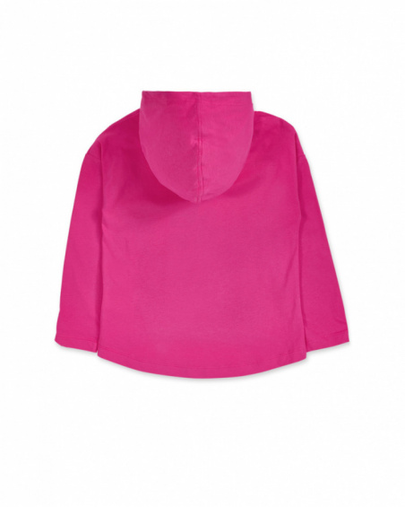 T-shirt long en maille fuchsia pour fille Rebel Girl T-shirt long en maille fuchsia pour fille Rebel Girl