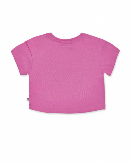 T-shirt en maille rose pour fille Paradiso beach T-shirt en maille rose pour fille Paradiso beach