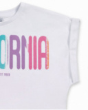 T-shirt blanc en maille pour fille Paradiso beach T-shirt blanc en maille pour fille Paradiso beach