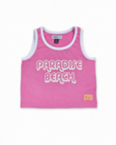 Débardeur en maille rose pour fille Paradiso beach Débardeur en maille rose pour fille Paradiso beach