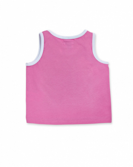 Débardeur en maille rose pour fille Paradiso beach Débardeur en maille rose pour fille Paradiso beach
