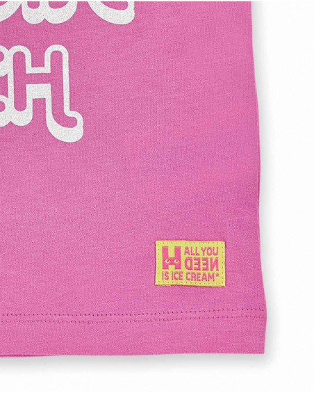 Débardeur en maille rose pour fille Paradiso beach Débardeur en maille rose pour fille Paradiso beach