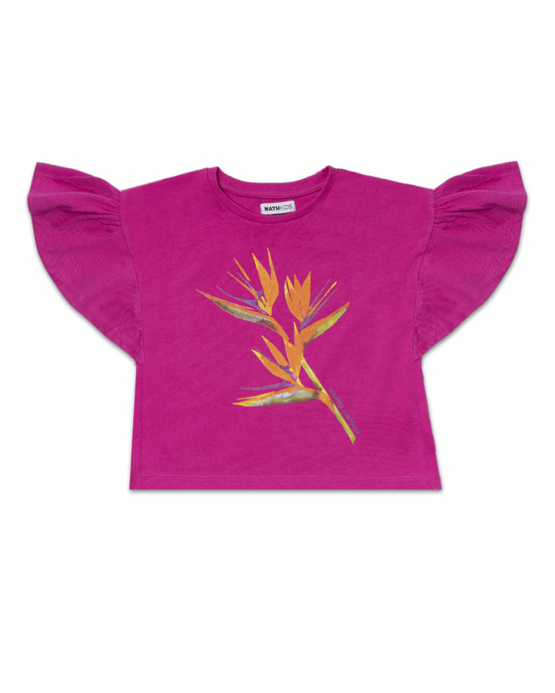 T-shirt violet en maille pour fille Full Bloom