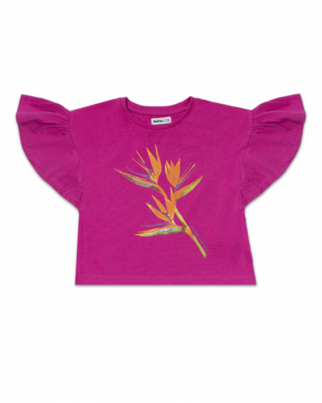 T-shirt violet en maille pour fille Full Bloom T-shirt violet en maille pour fille Full Bloom