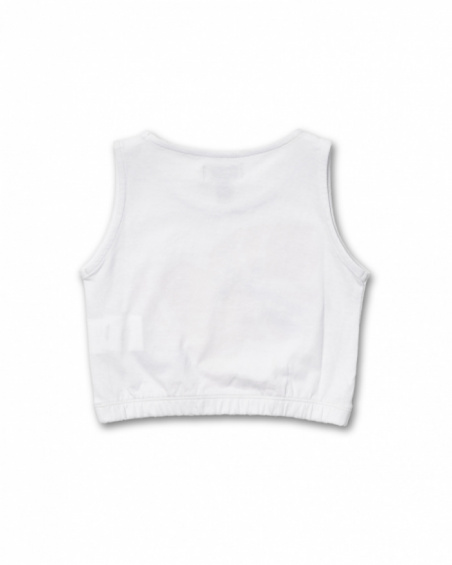 Débardeur blanc en maille pour fille Full Bloom Débardeur blanc en maille pour fille Full Bloom