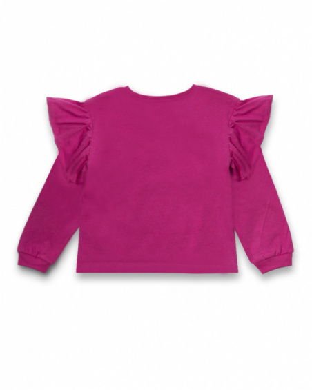 T-shirt long en jersey violet pour fille Full Bloom T-shirt long en jersey violet pour fille Full Bloom