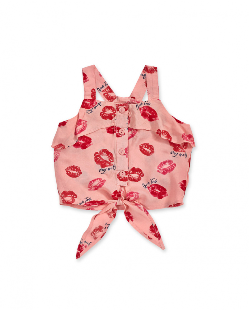 Débardeur plat rose pour fille Bad influencer