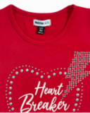 T-shirt en maille rouge pour fille Bad influencer T-shirt en maille rouge pour fille Bad influencer