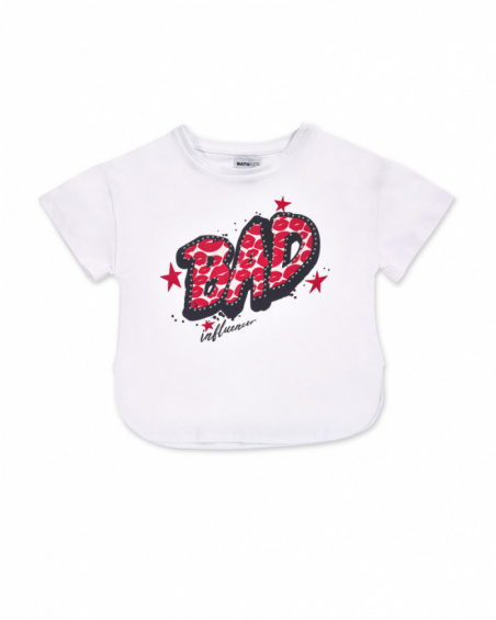 T-shirt blanc en maille fille bad influenceur T-shirt blanc en maille fille bad influenceur