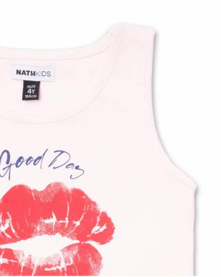 Débardeur jersey rose pour fille Bad influencer Débardeur jersey rose pour fille Bad influencer