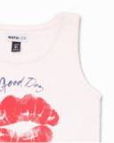 Débardeur jersey rose pour fille Bad influencer Débardeur jersey rose pour fille Bad influencer