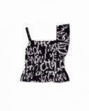 Débardeur en jersey noir avec imprimé pour fille One day in NYC Débardeur en jersey noir avec imprimé pour fille One day in NYC
