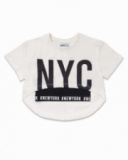 T-shirt + top blanc en maille pour fille One day in NYC T-shirt + top blanc en maille pour fille One day in NYC