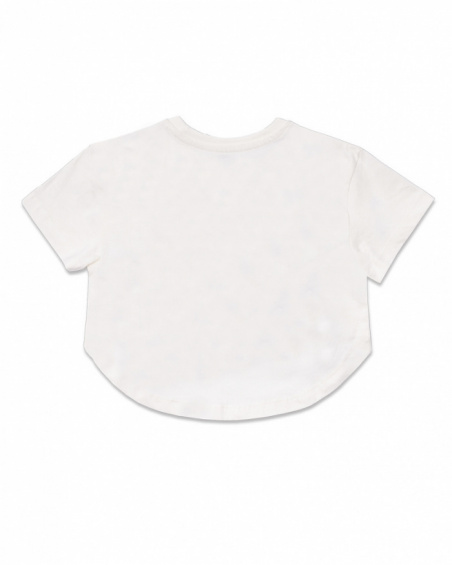T-shirt + top blanc en maille pour fille One day in NYC T-shirt + top blanc en maille pour fille One day in NYC