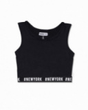T-shirt + top blanc en maille pour fille One day in NYC T-shirt + top blanc en maille pour fille One day in NYC