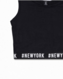 T-shirt + top blanc en maille pour fille One day in NYC T-shirt + top blanc en maille pour fille One day in NYC