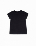 T-shirt noir en maille pour fille One day in NYC T-shirt noir en maille pour fille One day in NYC