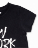 T-shirt noir en maille pour fille One day in NYC T-shirt noir en maille pour fille One day in NYC