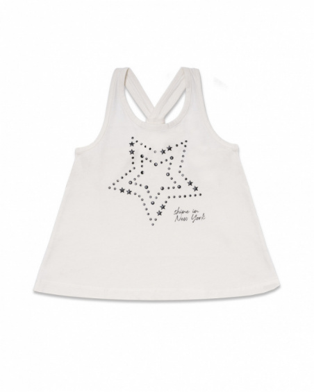 Débardeur en jersey blanc pour fille One day in NYC Débardeur en jersey blanc pour fille One day in NYC