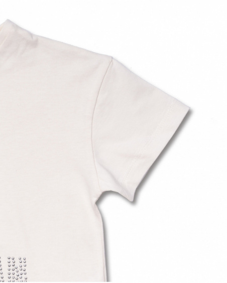 T-shirt blanc en maille pour fille One day in NYC T-shirt blanc en maille pour fille One day in NYC