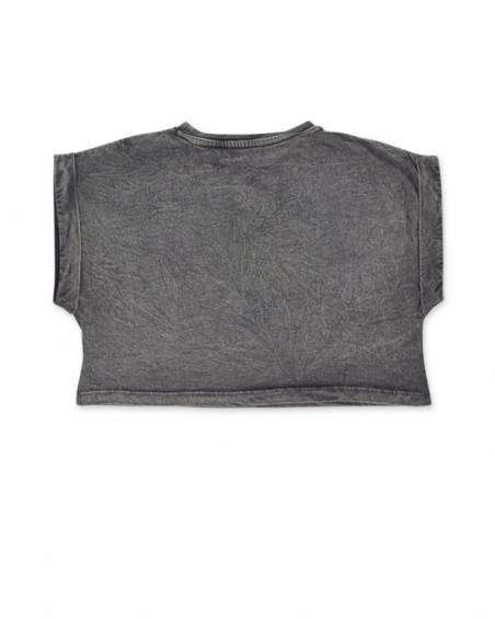 T-shirt en maille gris pour fille One day in NYC T-shirt en maille gris pour fille One day in NYC