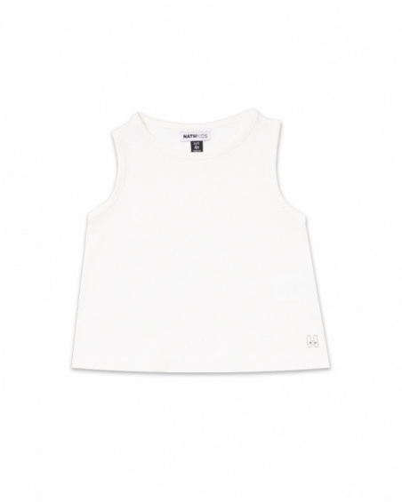 Débardeur blanc en maille pour fille Basics Girl Débardeur blanc en maille pour fille Basics Girl