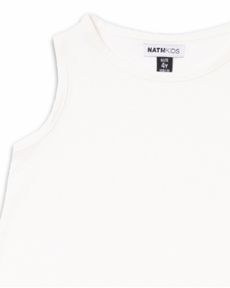 Débardeur blanc en maille pour fille Basics Girl Débardeur blanc en maille pour fille Basics Girl