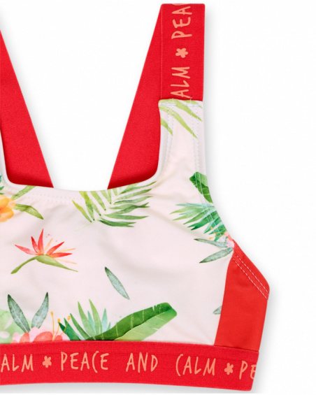 Bikini fille Oasis blanc orange Bikini fille Oasis blanc orange